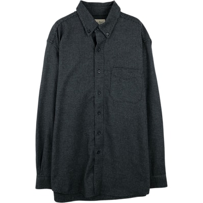 古着 90~00年代 エルエルビーン L.L.Bean TRADITIONAL FIT 千鳥格子柄 長袖 ボタンダウン ライトネルシャツ メンズM相当 ヴィンテージ/eaa647231