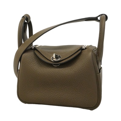 ★SALE【6ie7159】エルメス ハンドバッグ リンディミニ トリヨンクレマンス ヴェールロデン シルバー金具 G刻印【中古】レディース