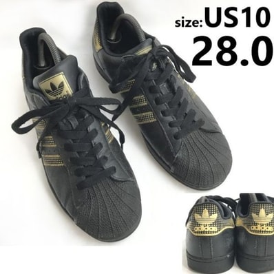 adidas originals/アディダス★SUPERSTAR SNAKE BLACK/レザースニーカー【28.0/黒】金ベロ/トレフォイル/sneakers/Shoes/trainers◆sB-122