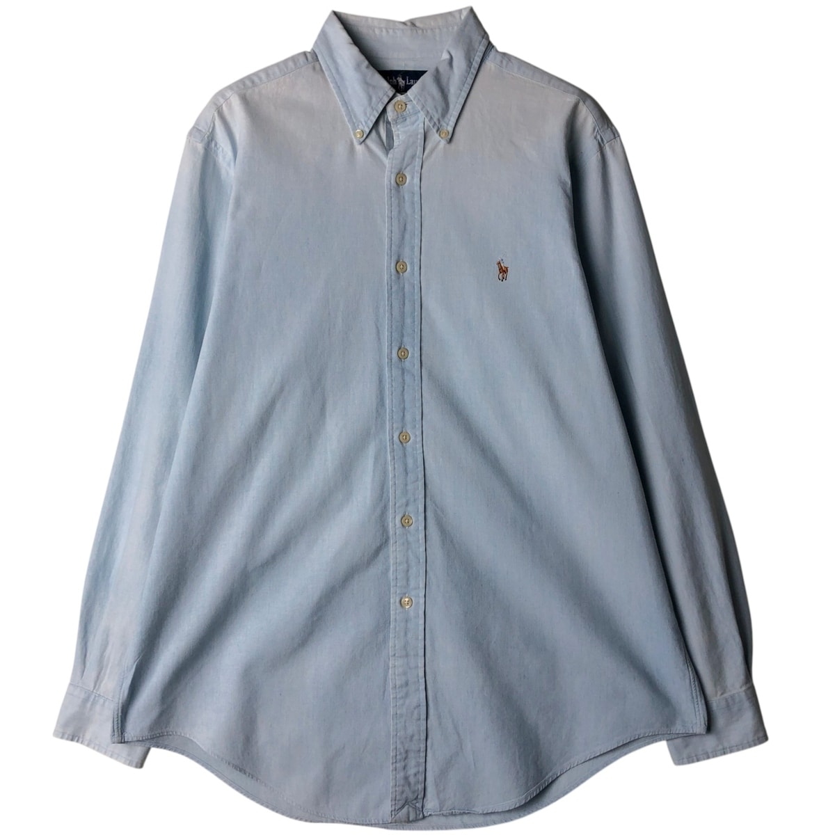 古着 ラルフローレン Ralph Lauren 無地 長袖 ボタンダウンシャツ メンズL相当/eaa619745