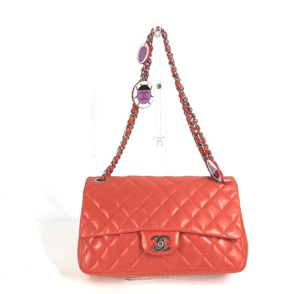 シャネル CHANEL マトラッセ25 マトラッセ 25 マトラッセ Wチェーン カバン バッグ ショルダーバッグ ラムスキン レッド