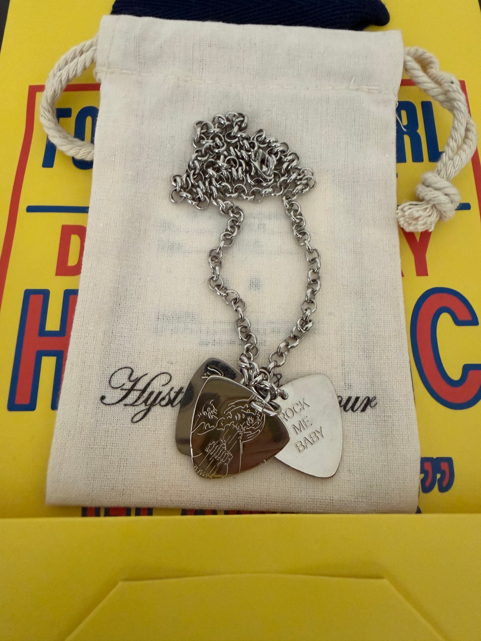 HYSTERIC GLAMOUR Woman On Skull Pick Necklace "Silver"