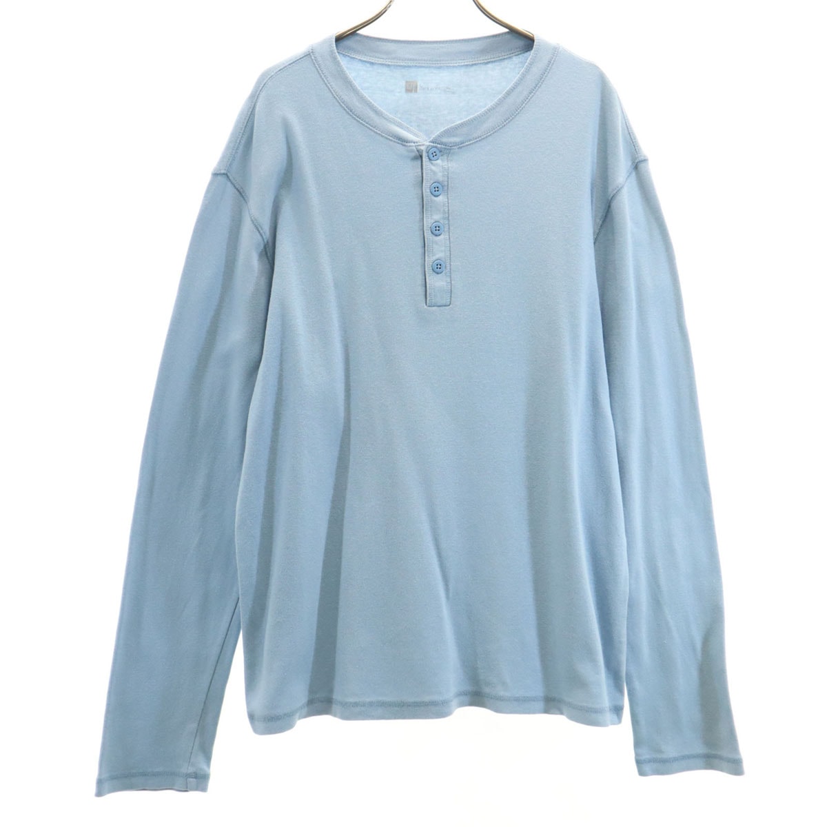 GAP ギャップ 長袖 ヘンリーネック Tシャツ L 水色 ロンT