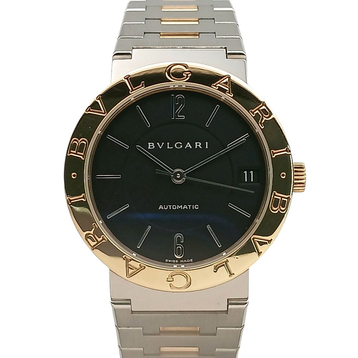 BVLGARI ブルガリ ブルガリブルガリ 自動巻き 33mm  18KYG SS 腕時計 BB33SG ステンレススチール K18イエローゴールド ゴールド ブラック シルバー 自動巻き  ボーイズ【中古】