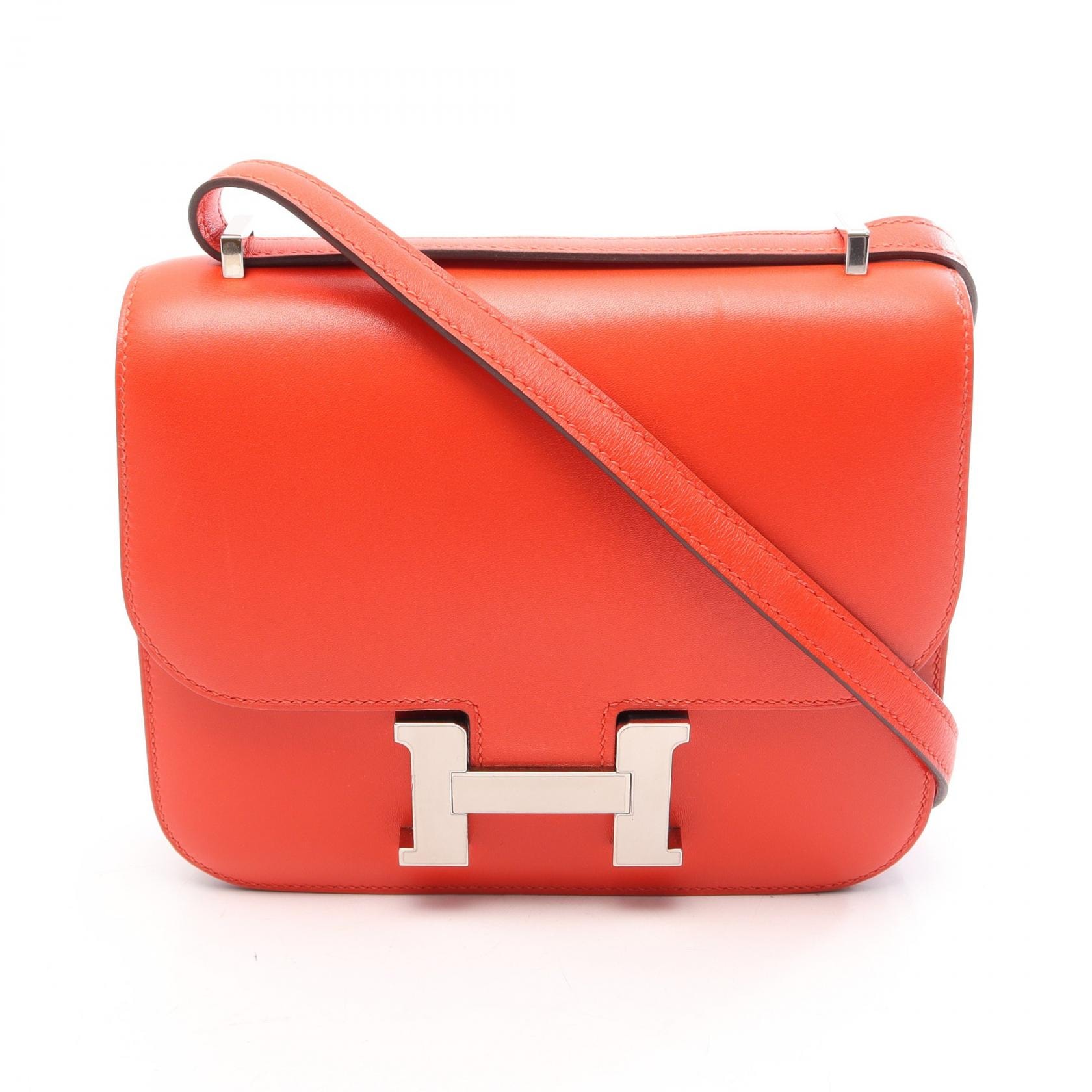 エルメス HERMES コンスタンス3 ミニ ルージュピヴォワンヌ ショルダーバッグ バッグ ヴォータデラクト ヴォータデラクト A刻印(2017年製造) レディース レッド系 【中古】