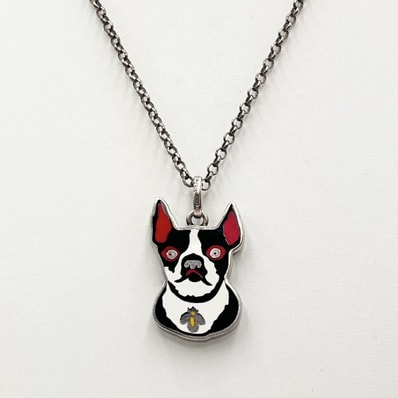 GUCCI(グッチ)BOSCO&ORSO ボスコ&オルソ ネックレス ペンダント 犬モチーフ ボストンテリア シルバー マルチカラー【中古】