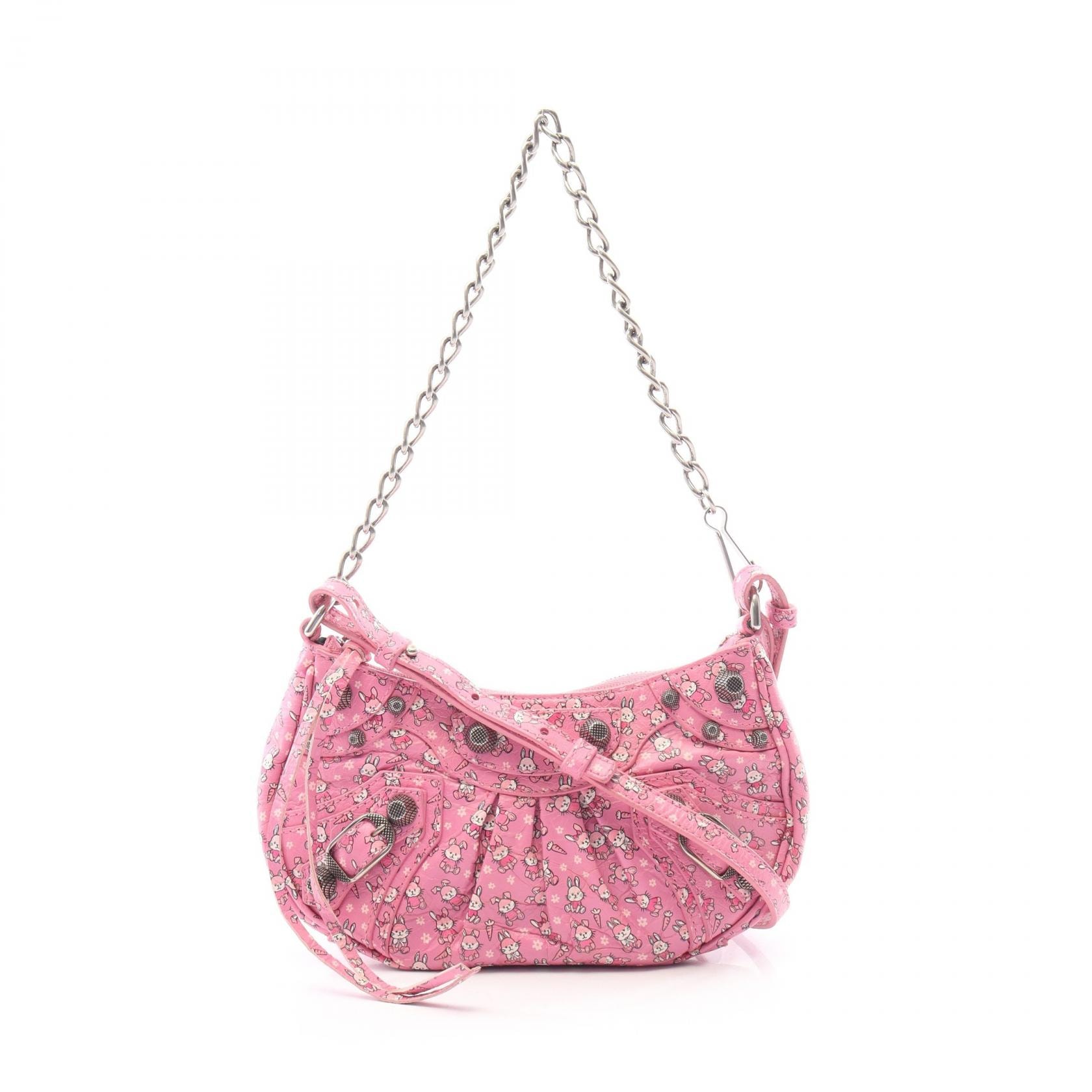 バレンシアガ BALENCIAGA LE CAGOLE MINI BB ル カゴール ミニ ラビット 2WAY ハンドバッグ バッグ レザー レディース ピンク系 695814 【中古】