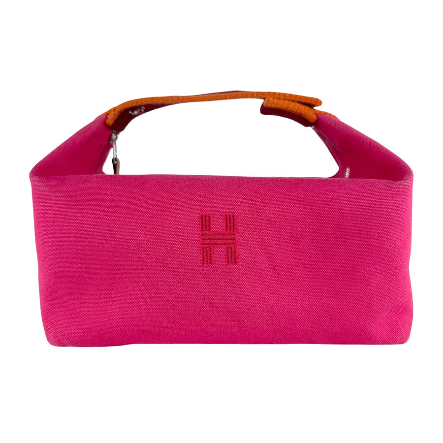 エルメス HERMES ハンドバッグ ブリッドアブラックGM キャンバス ピンク レディース【中古】 z9935