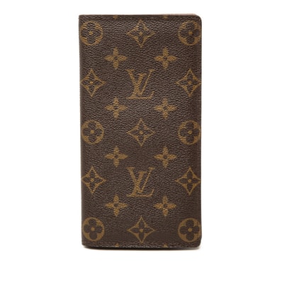 ルイ ヴィトン モノグラム ポルトフォイユ ブラザ 長財布 M66540 ブラウン PVC レザー レディース LOUIS VUITTON 【中古】