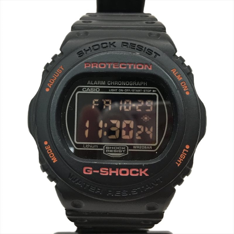▼▼CASIO カシオ G-SHOCK リアルブラック レッドアイ ブラック反転液晶 スティングモデル DW-5750RE-1JF