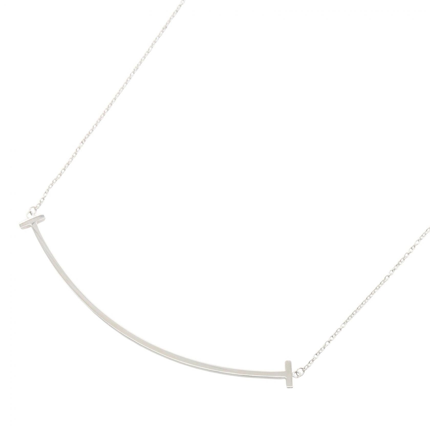 ティファニー TIFFANY&CO Tスマイル ラージ ネックレス ネックレス ジュエリー K18WG(ホワイトゴールド) レディース シルバー系 【中古】