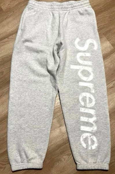 Supreme Satin Applique Sweatpant (26SS) "Heather Grey"