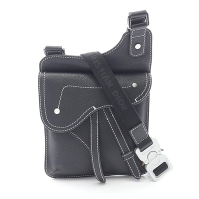 ディオール Dior サドル ショルダーバッグ バッグ レザー メンズ ブラック系 【中古】