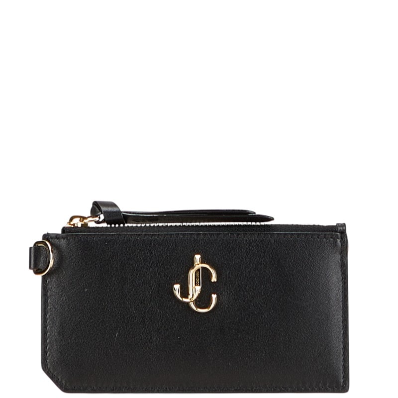 ジミーチュウ JCロゴ コインケース フラグメントケース ブラック レザー レディース JIMMY CHOO 【中古】