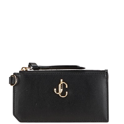 ジミーチュウ JCロゴ コインケース フラグメントケース ブラック レザー レディース JIMMY CHOO 【中古】