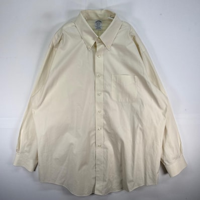 古着 ブルックスブラザーズ Brooks Brothers 長袖シャツ REGENT ボタンダウン 2XL イエロー系 無地 メンズ