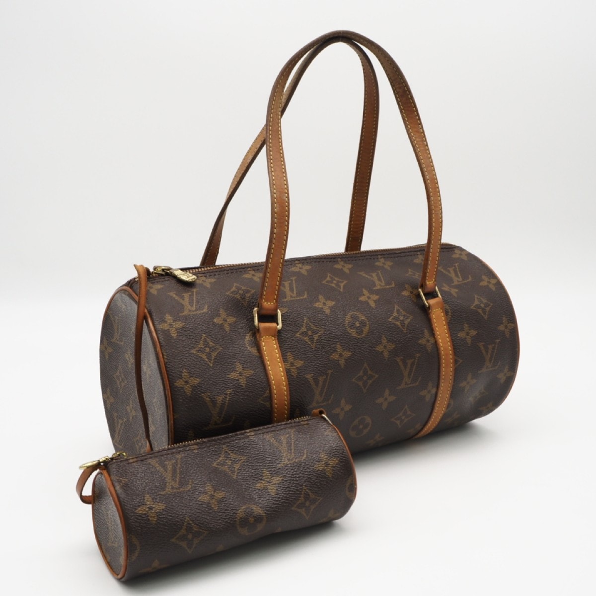 LOUIS VUITTON ルイ・ヴィトン モノグラム パピヨン30 M51365 ハンドバッグ ブラウン コーティングキャンバス レザー レディース