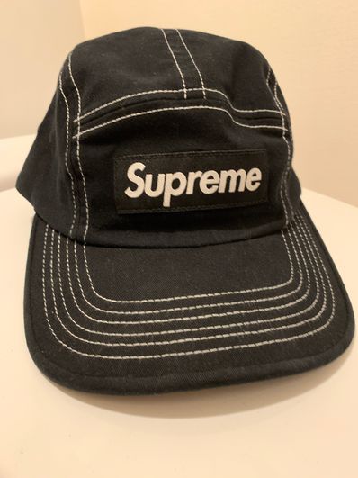 Supreme 2-Tone Twill Camp Cap "Black"