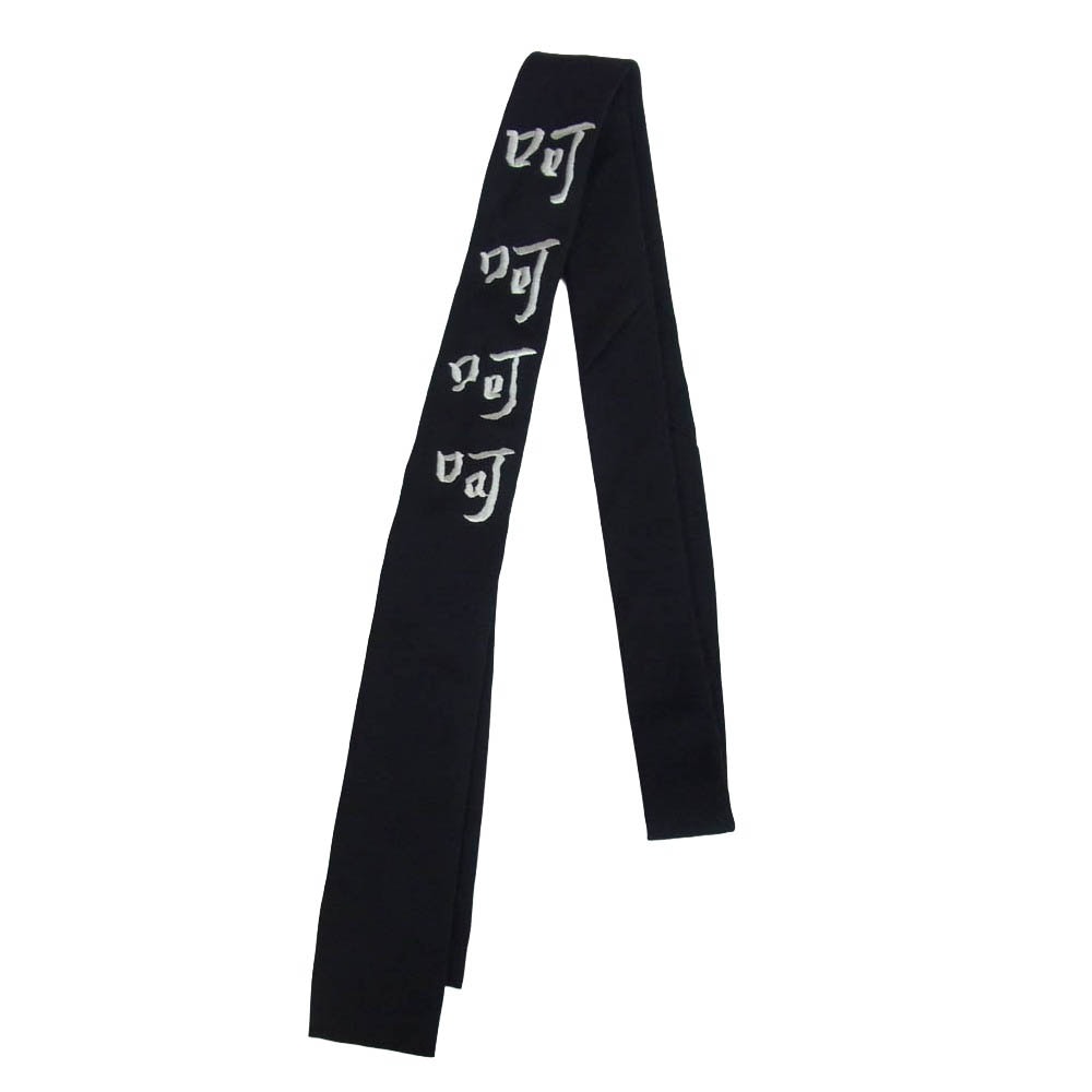 Yohji Yamamoto POUR HOMME ヨウジヤマモトプールオム エンブロイダリータイ ネクタイ 呵呵呵呵 ブラック系【中古】