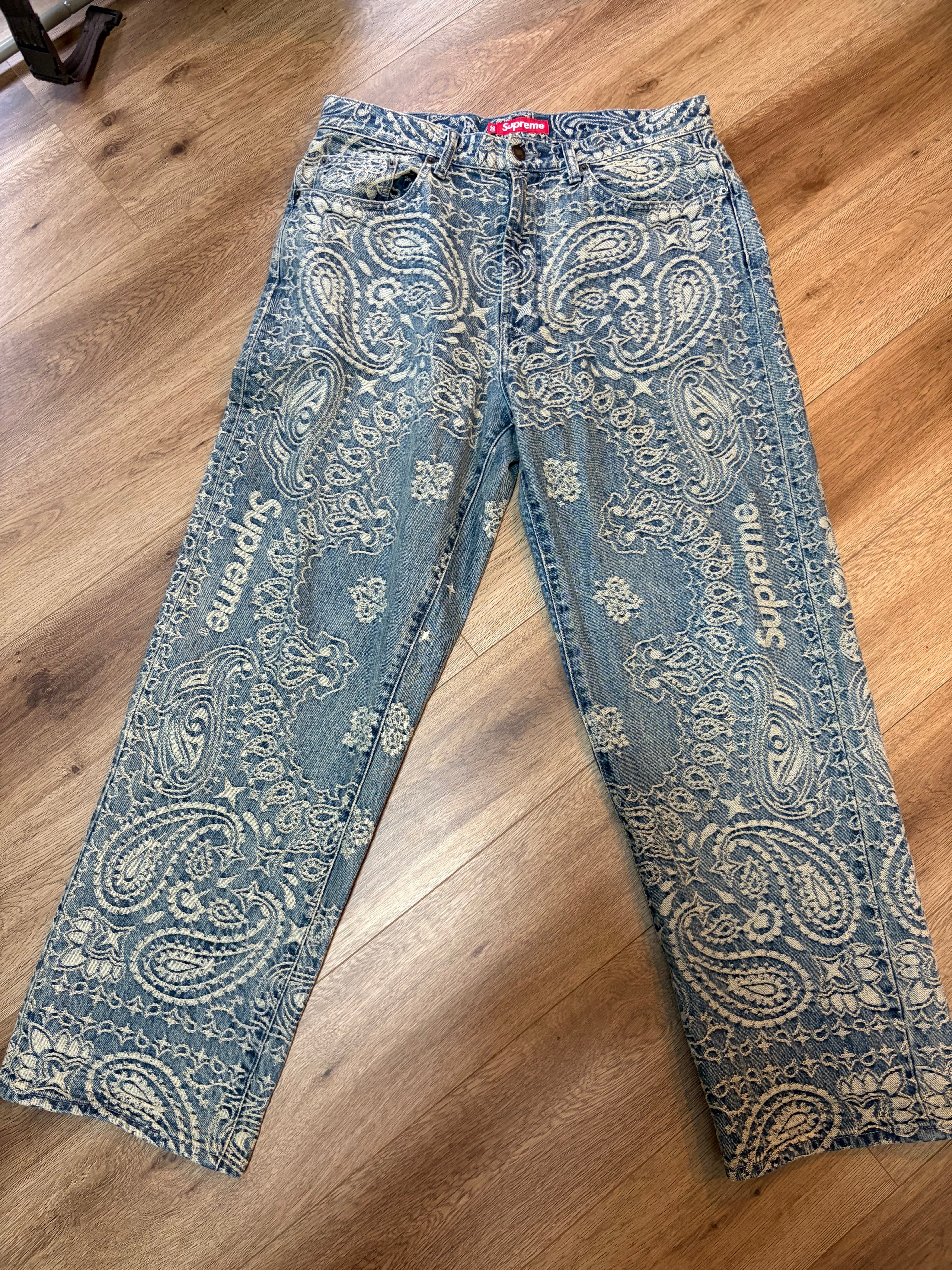 Supreme Bandana Jacquard Baggy Jean "Blue"