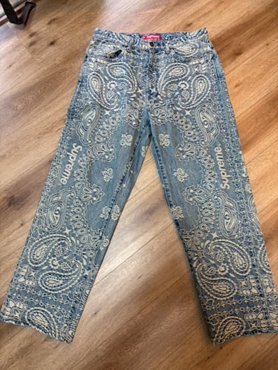 Supreme Bandana Jacquard Baggy Jean "Blue"