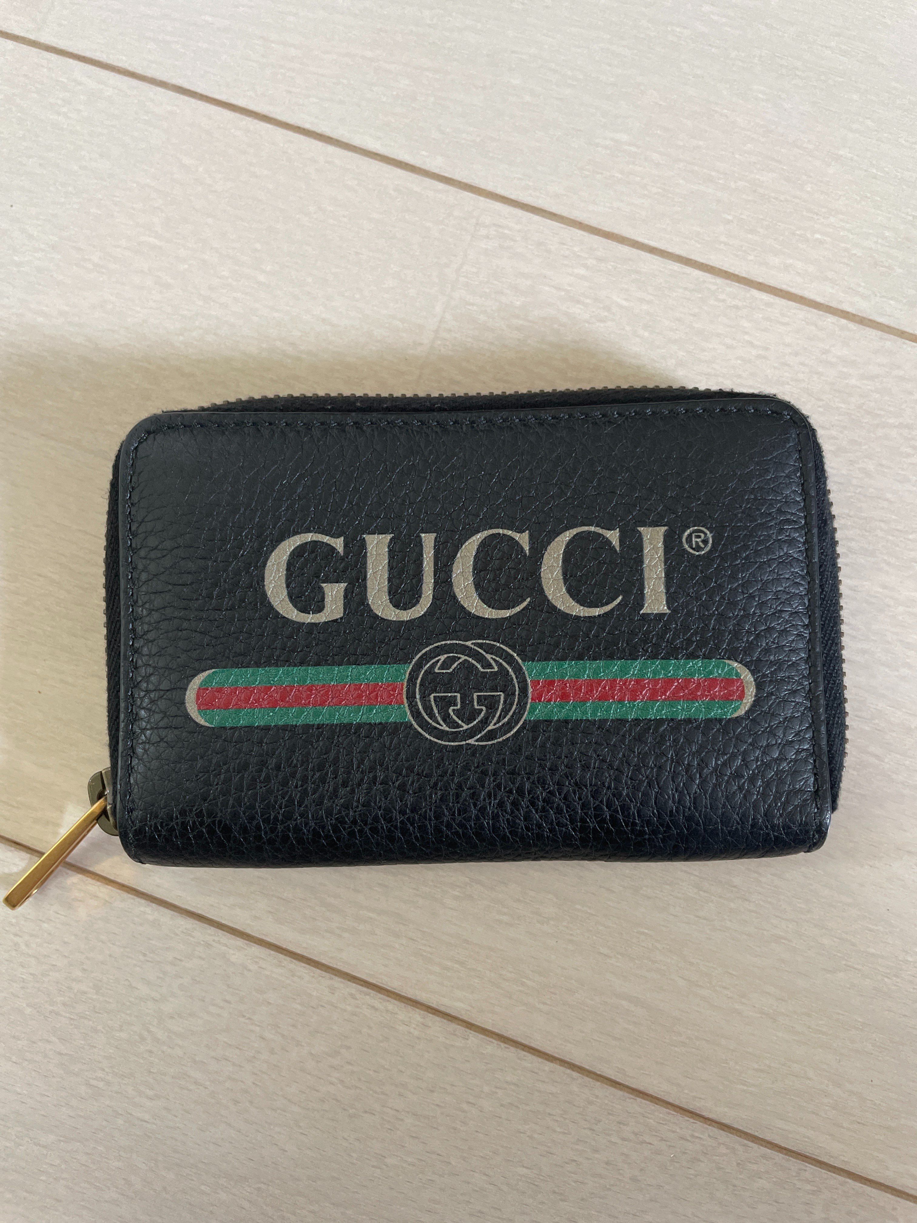 GUCCI Vintage Logo Print Coin Case "Black"