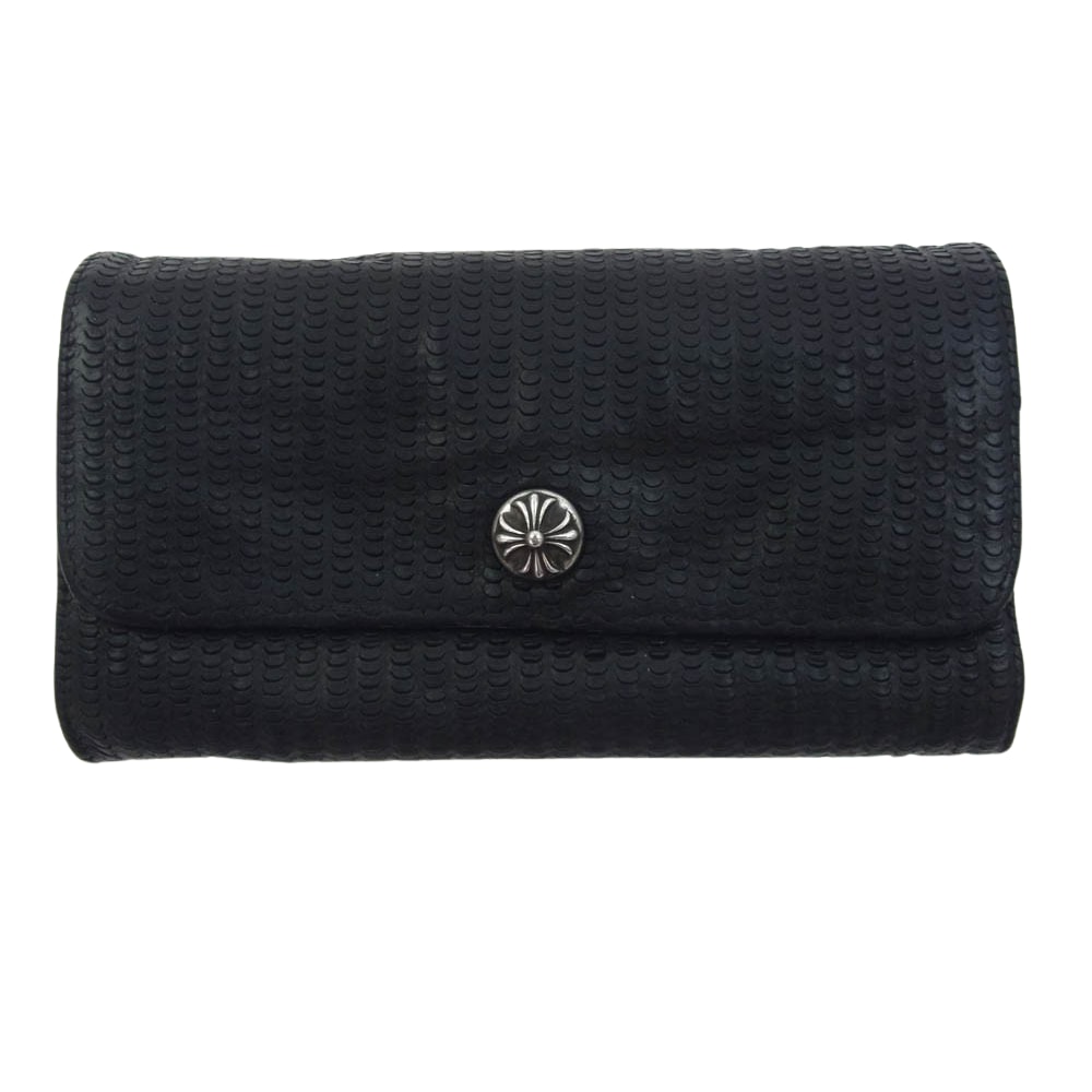 Chrome Hearts Judy Cross Button Novelty Leather Wallet "Black/Blue"