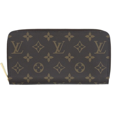 LOUIS VUITTON ルイ・ヴィトン ジッピー ウォレット 長財布 M41896 モノグラム ブラウン ゴールド金具 レッド レディース【中古】