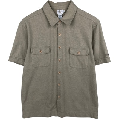 古着 90~00年代 カルバンクライン Calvin klein JEANS 半袖 コットンシャツ ボックスシャツ メンズM相当 ヴィンテージ/eaa626422