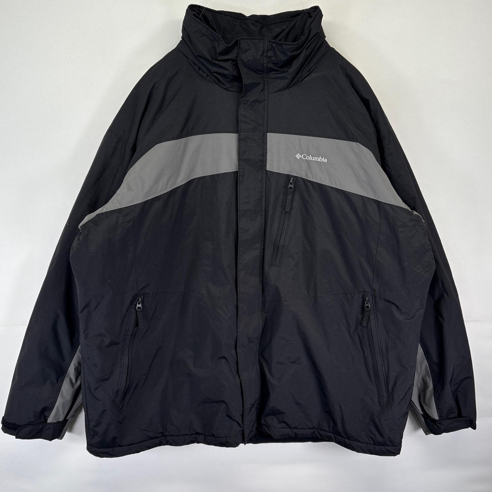 古着 コロンビア Columbia ナイロンジャケット 中綿 マウンテンパーカー 大きいサイズ ワンポイントロゴ アウトドア 14041  ブラック メンズ