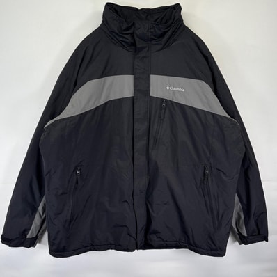 古着 コロンビア Columbia ナイロンジャケット 中綿 マウンテンパーカー 大きいサイズ ワンポイントロゴ アウトドア 14041 ブラック メンズ