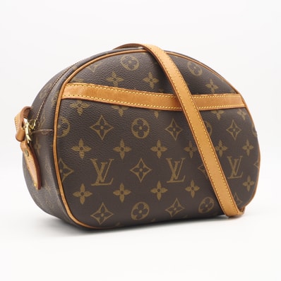 LOUIS VUITTON ルイ・ヴィトン モノグラム ブロワ M51221 ショルダーバッグ ブラウン ベージュ コーティングキャンバス ヌメ革 レディース