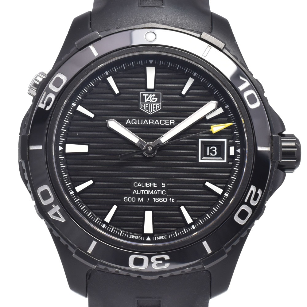 タグホイヤー TAG HEUER WAK2180.FT8027 アクアレーサー キャリバー5 ブラック 自動巻き メンズ 良品 箱付き 腕時計 P#149139