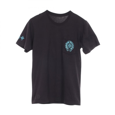 クロムハーツ CHROME HEARTS 3 Cemetery Cross Logo S/S T-Shirt ホースシュー 半袖Tシャツ 衣料品 トップス コットン メンズ ブラック系 【中古】