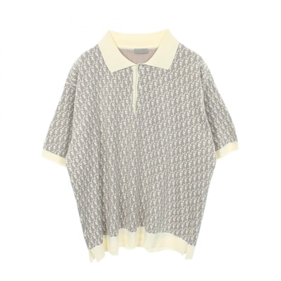 ディオール Dior オブリーク ポロシャツ 衣料品 トップス コットン メンズ グレー系 / マルチカラー 【中古】