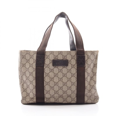 グッチ GUCCI GGスプリーム トートバッグ バッグ PVCコーティングキャンバス レザー レディース ベージュ系 / ブラウン系 141976 【中古】