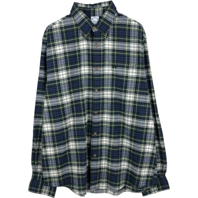 古着 ブルックスブラザーズ Brooks Brothers 1818 長袖 ボタンダウン ライトネルチェックシャツ メンズL相当/eaa675496
