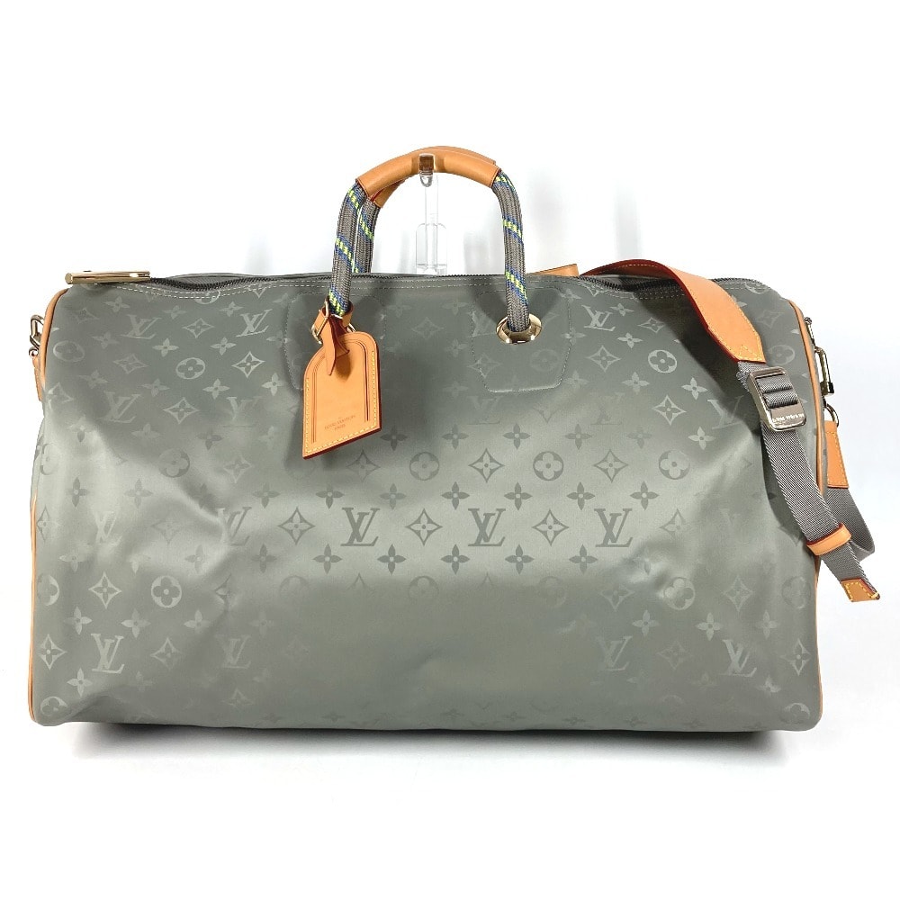 ルイヴィトン LOUIS VUITTON キーポル バンドリエール 50 M43886 モノグラムチタニウム カバン 旅行バッグ トラベルバッグ ハンドバッグ 2WAYバッグ ショルダーバッグ ボストンバッグ レザー/キャンバス グレー