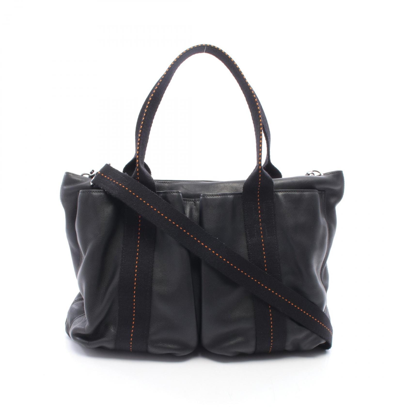 エルメス HERMES キャラバンホリゾンタルMM 2WAY ハンドバッグ バッグ レザー ヴォーデルマ レディース ブラック系 【中古】