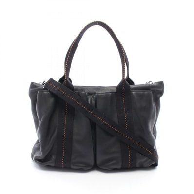 エルメス HERMES キャラバンホリゾンタルMM 2WAY ハンドバッグ バッグ レザー ヴォーデルマ レディース ブラック系 【中古】