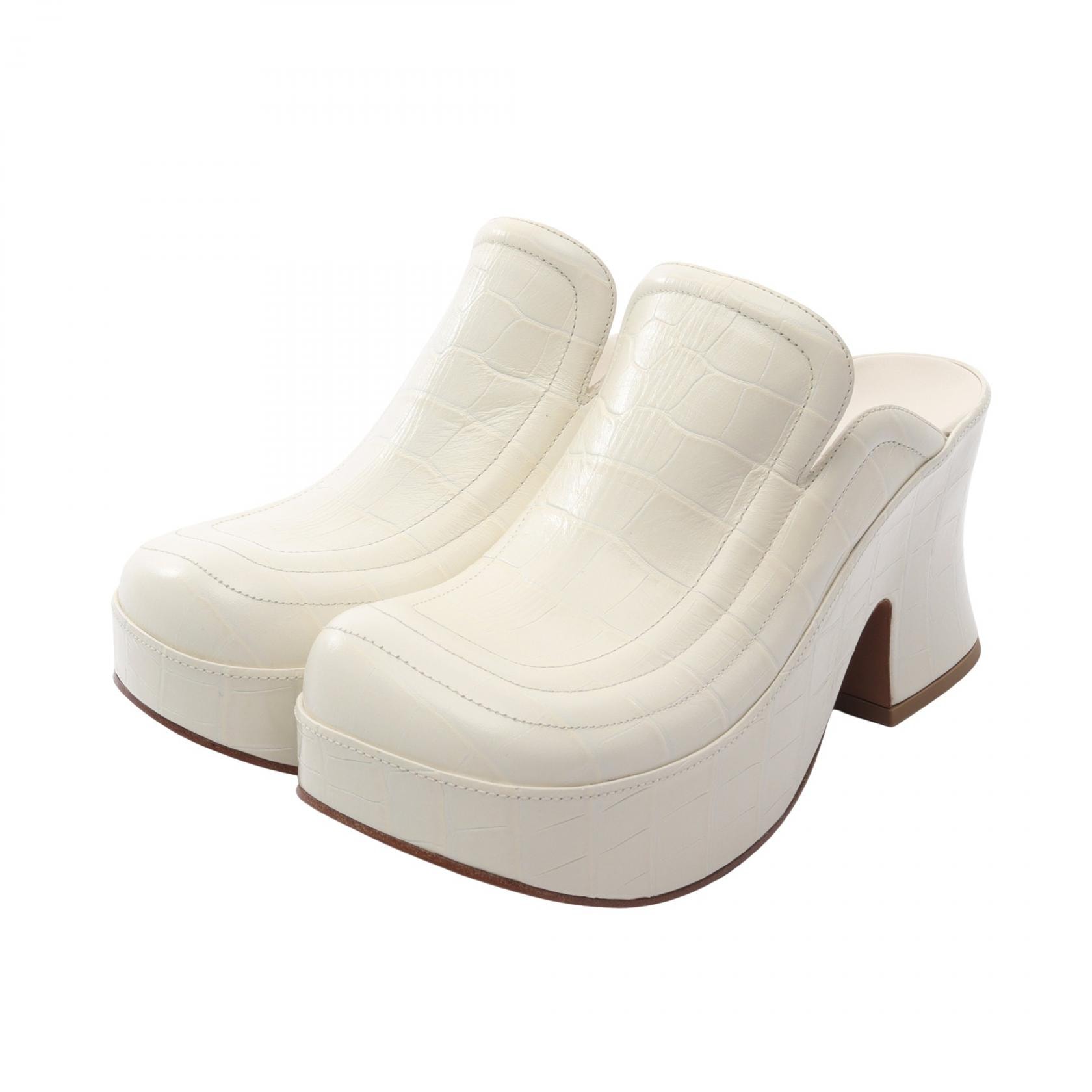 ボッテガヴェネタ BOTTEGA VENETA サンダル 靴 レザー レディース ホワイト系 【中古】