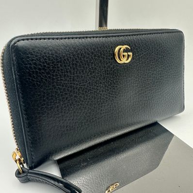 GUCCI Leather Zip Around Wallet "Black"
