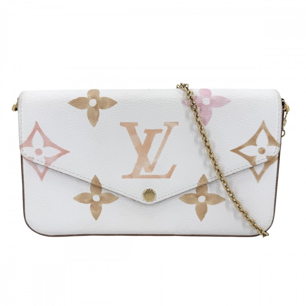 LOUIS VUITTON ルイヴィトン ショルダーバッグ モノグラムアンプラント ポシェットフェリシー バイザプール チェーンウォレット M82520    ホワイト 白 ピンク ゴールド金具 レディース【中古品】