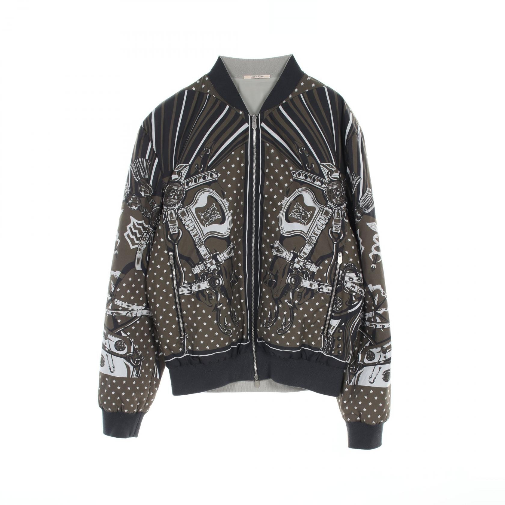 エルメス HERMES シュヴァル パンク バンダナ ブルゾン 衣料品 アウター ナイロン コットン メンズ グリーン系 / マルチカラー 【中古】