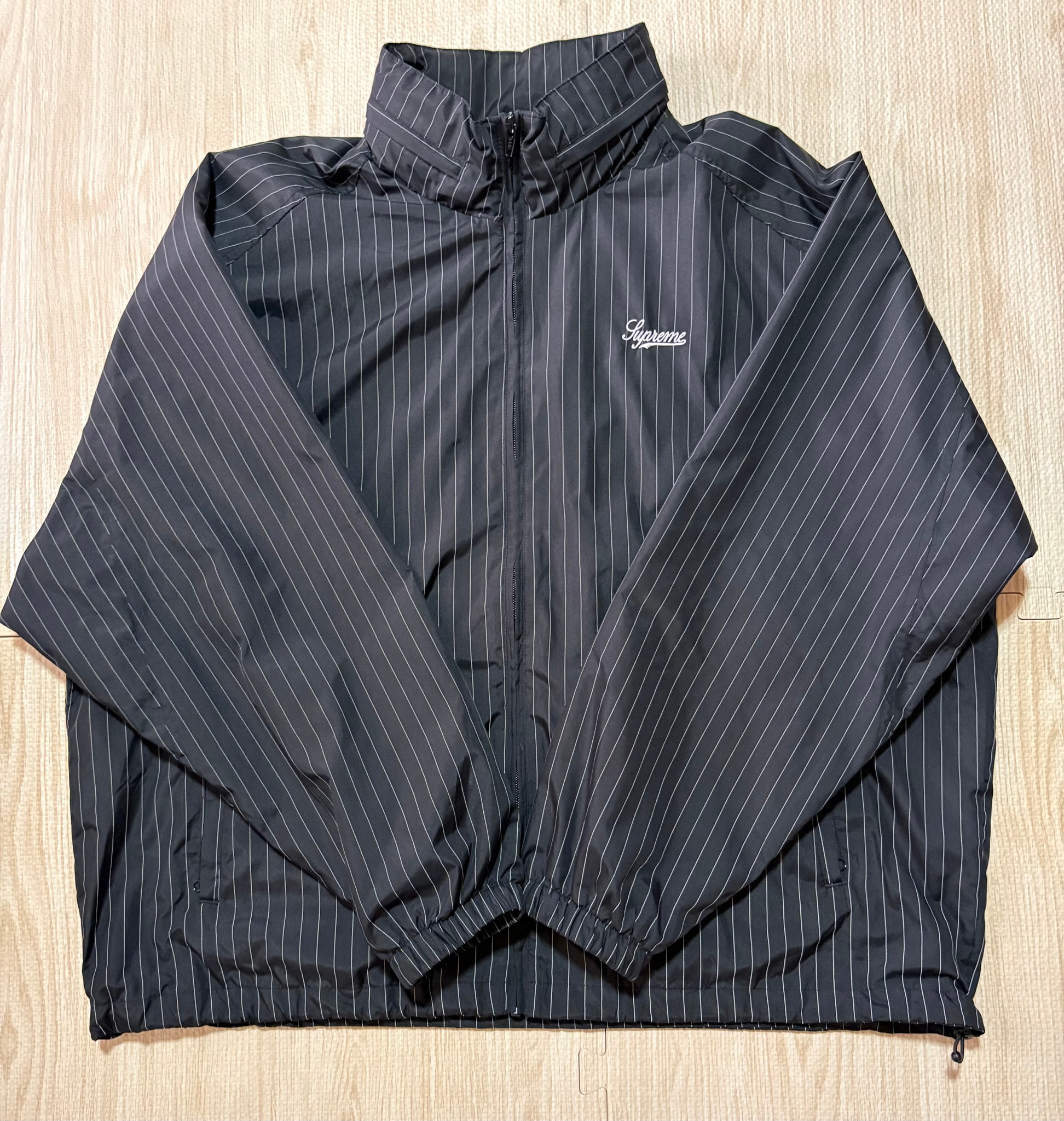 Supreme Reflective Pinstripe Track Jacket "Black"
