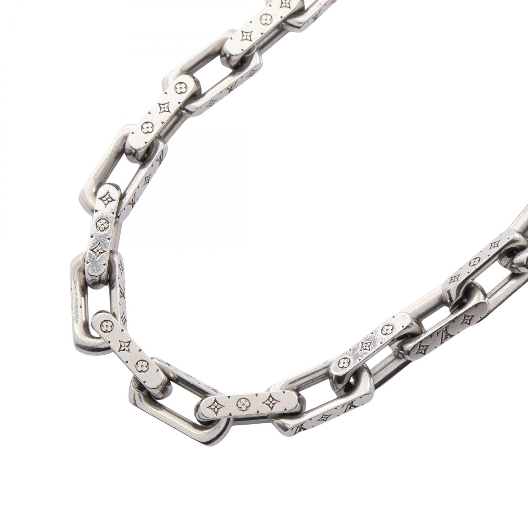 Louis Vuitton Monogram Chain Necklace "Silver"