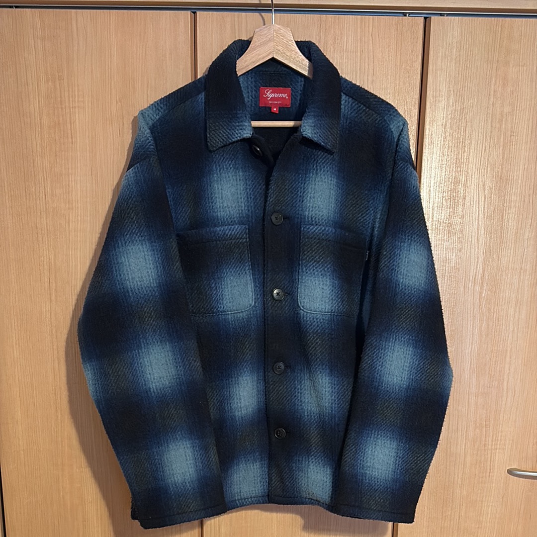 シュプリーム シャドウ プレイド フリース シャツ "ブルー"