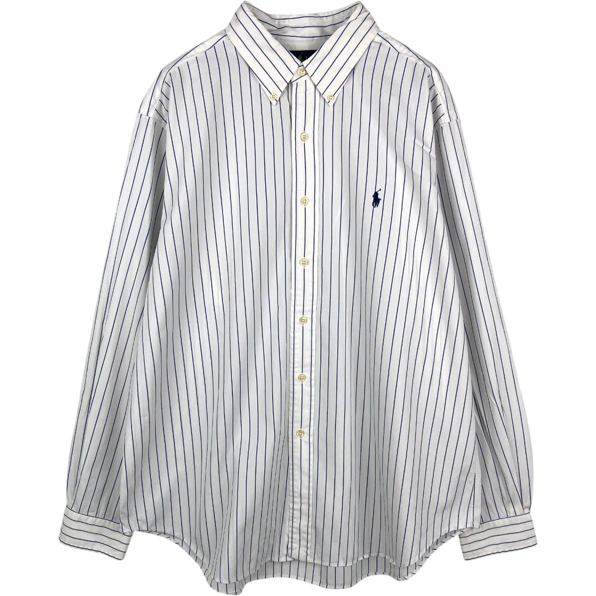 古着 ラルフローレン Ralph Lauren CLASSIC FIT 長袖 ボタンダウンストライプシャツ メンズXL相当/eaa678067