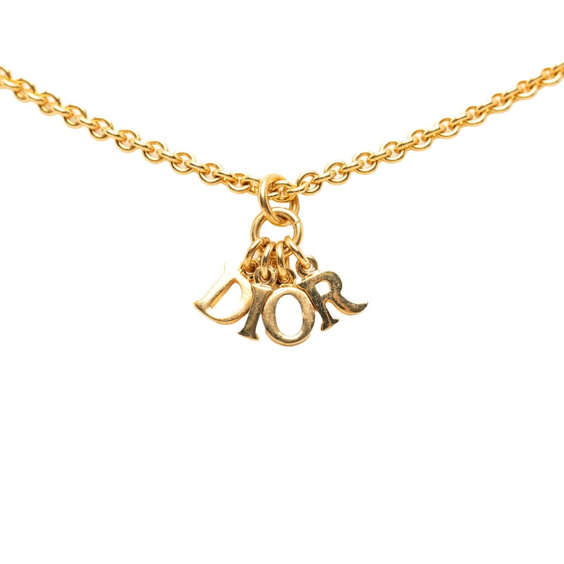 ディオール ロゴ ネックレス ゴールド メッキ レディース Dior 【中古】