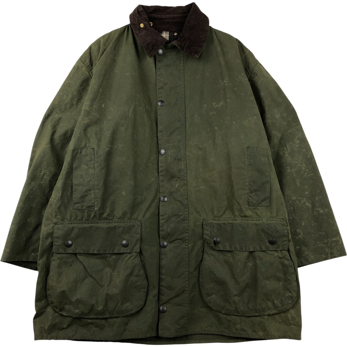 古着 80~90年代 バブアー Barbour BORDER ボーダー 旧3ワラント ワックスコットン オイルドジャケット 英国製 C44 メンズL相当 ヴィンテージ/eaa614837